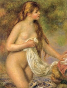 ピエール=オーギュスト・ルノワール Painting - 長髪の入浴者 ピエール・オーギュスト・ルノワール